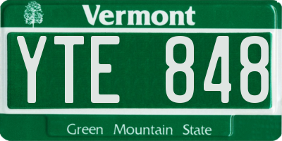 VT license plate YTE848