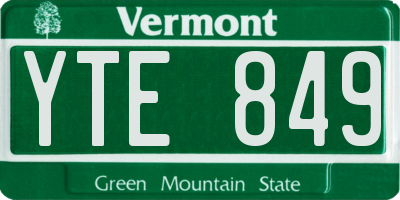 VT license plate YTE849