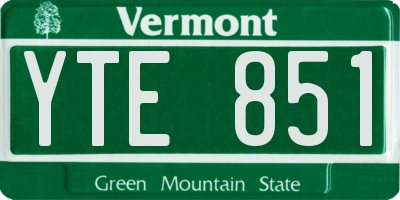 VT license plate YTE851