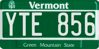 VT license plate YTE856