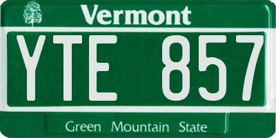 VT license plate YTE857