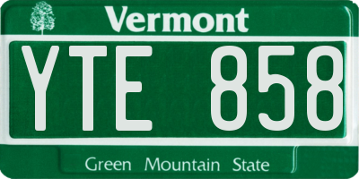 VT license plate YTE858