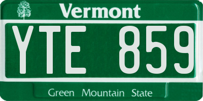 VT license plate YTE859