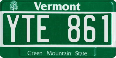 VT license plate YTE861
