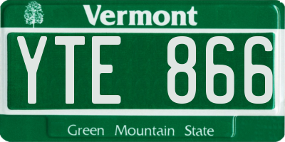 VT license plate YTE866