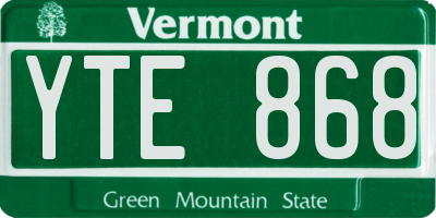 VT license plate YTE868