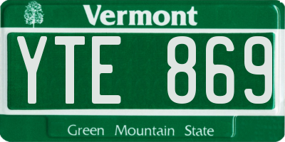 VT license plate YTE869