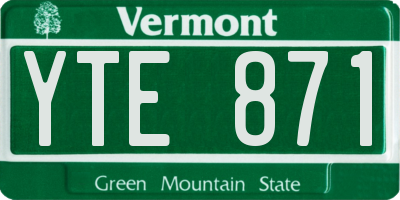 VT license plate YTE871