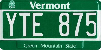 VT license plate YTE875