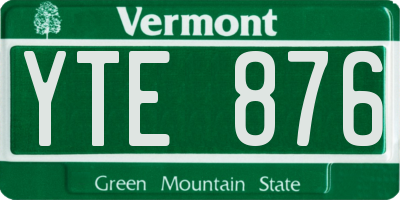 VT license plate YTE876