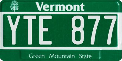 VT license plate YTE877