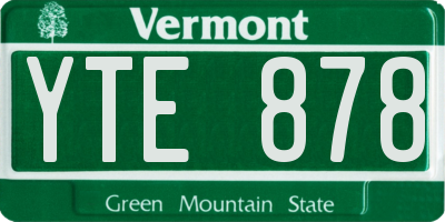 VT license plate YTE878