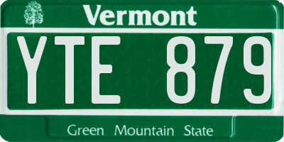 VT license plate YTE879