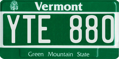 VT license plate YTE880