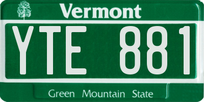 VT license plate YTE881