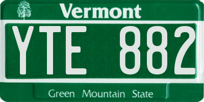 VT license plate YTE882
