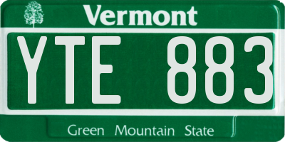 VT license plate YTE883