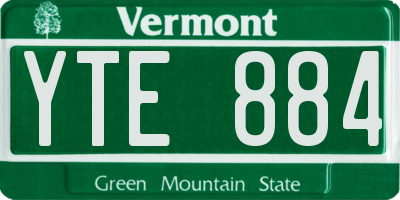 VT license plate YTE884