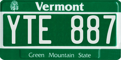 VT license plate YTE887