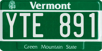 VT license plate YTE891