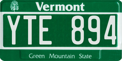 VT license plate YTE894