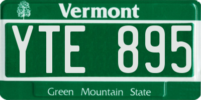 VT license plate YTE895