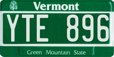 VT license plate YTE896
