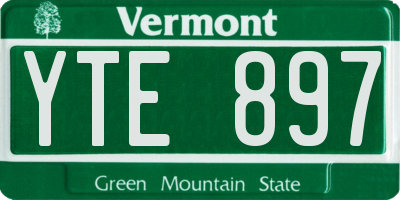VT license plate YTE897