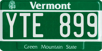 VT license plate YTE899