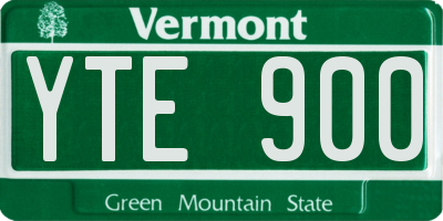VT license plate YTE900