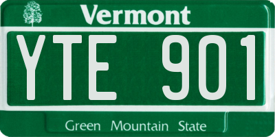 VT license plate YTE901
