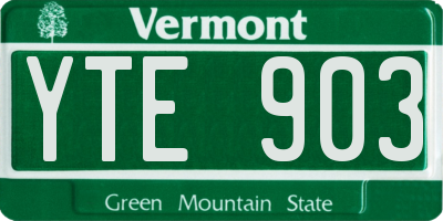 VT license plate YTE903