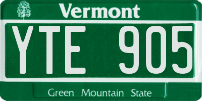VT license plate YTE905