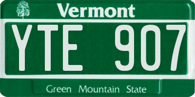 VT license plate YTE907