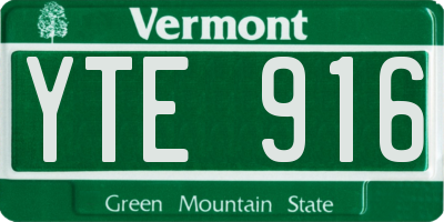 VT license plate YTE916