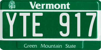 VT license plate YTE917
