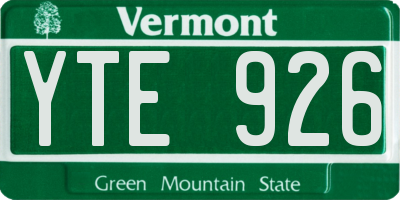 VT license plate YTE926