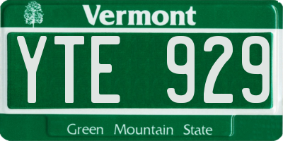 VT license plate YTE929