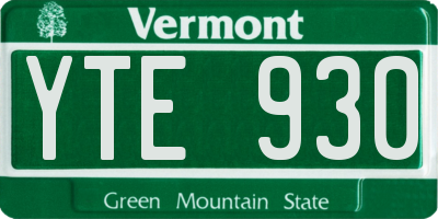 VT license plate YTE930
