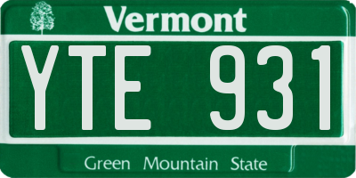 VT license plate YTE931