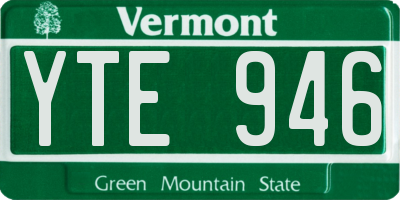 VT license plate YTE946