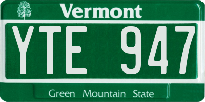 VT license plate YTE947