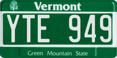 VT license plate YTE949