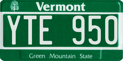 VT license plate YTE950
