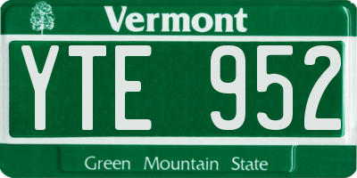 VT license plate YTE952