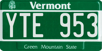 VT license plate YTE953