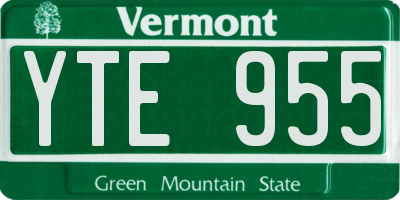 VT license plate YTE955