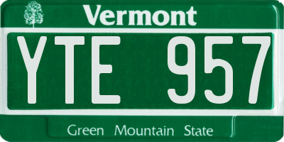 VT license plate YTE957
