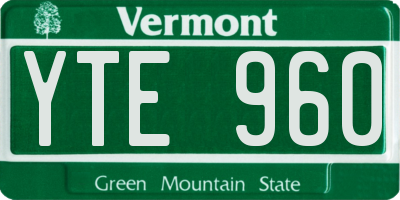 VT license plate YTE960