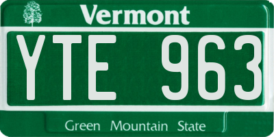VT license plate YTE963